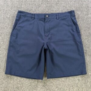 Mizzen+Main Baron Shorts Mens 34 Navy Blue Performance Golf Casual 9" Inseam